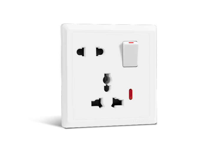 2 & 3 Pin Multi-Functional Socket with Switch